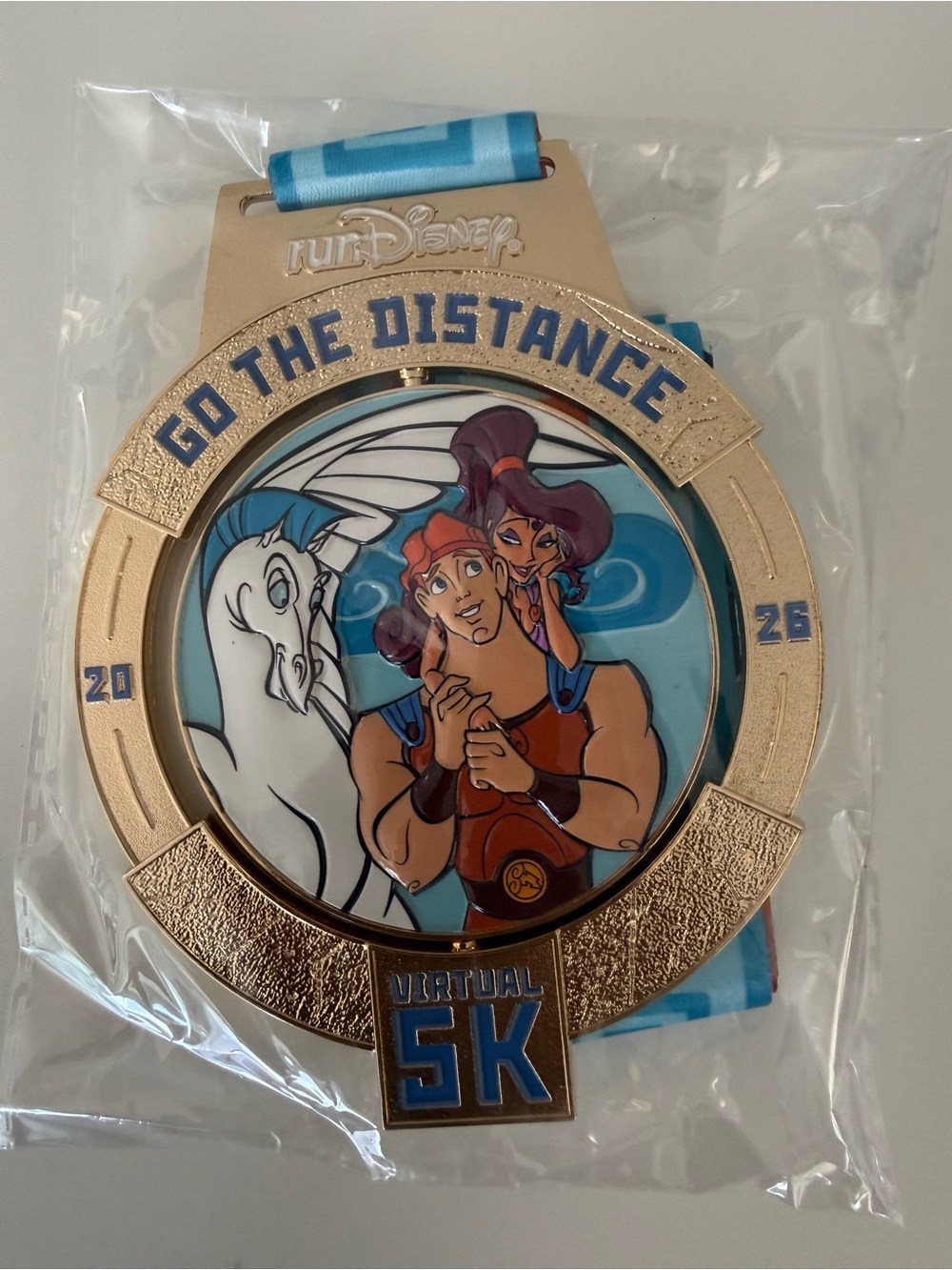 runDisney Virtual 5K 'Go The Distance' Hercules Medal - Blue & Gold